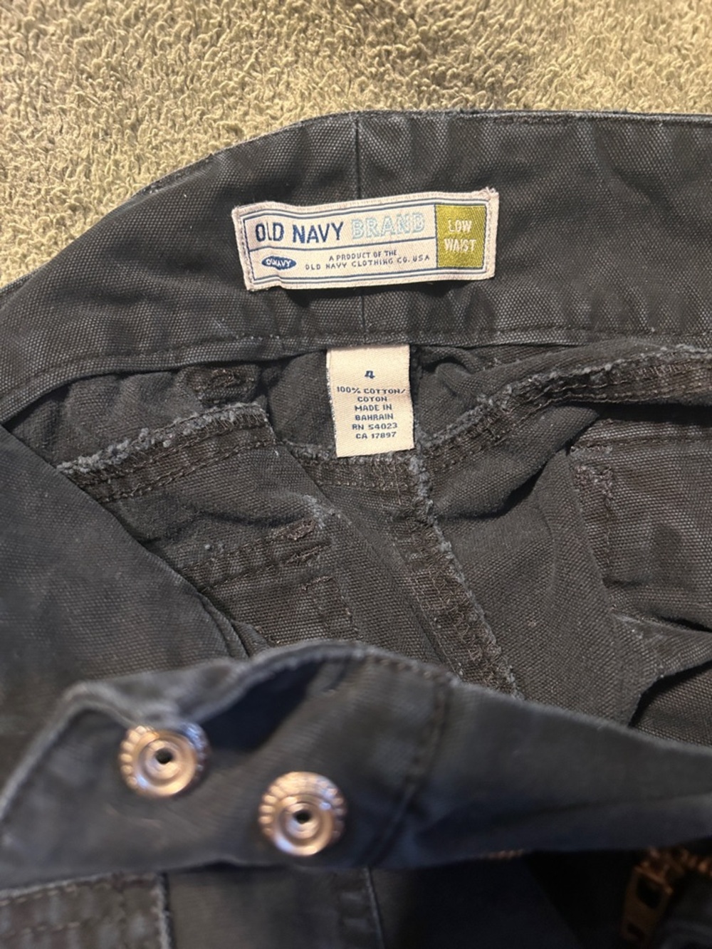 Old Navy Black Low-Waist Cotton Pants